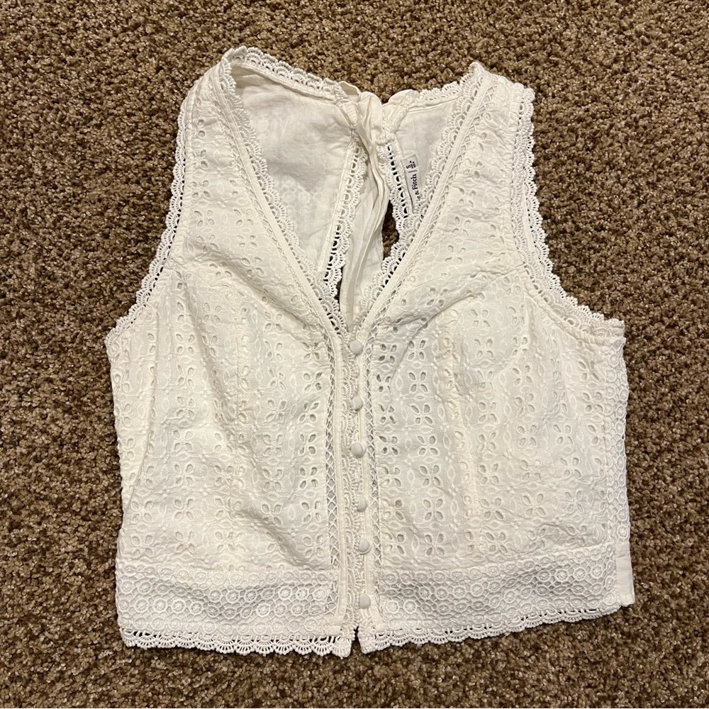 White open back tank from Abercrombie! Only worn once!!